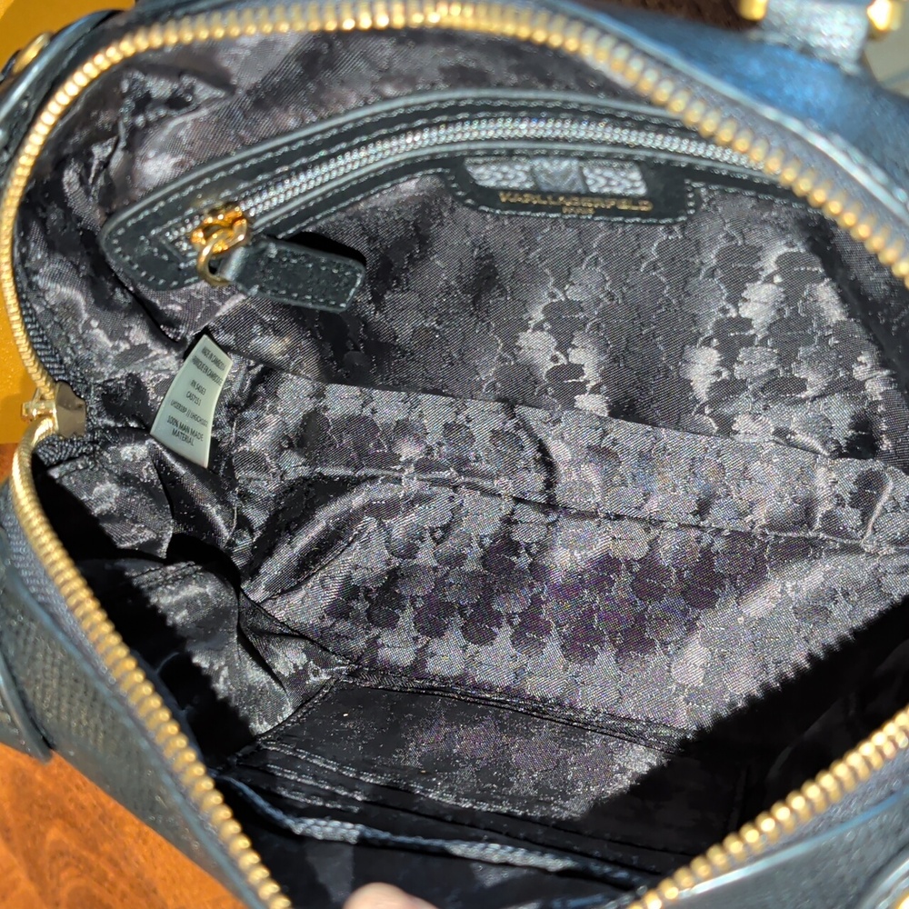 Karl Lagerfeld Black Satchel with Gold Accents - Picture 13 of 16